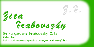 zita hrabovszky business card